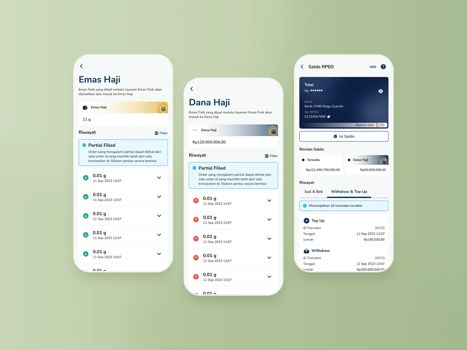 Gold to Mecca Hajj multi-wallet interface